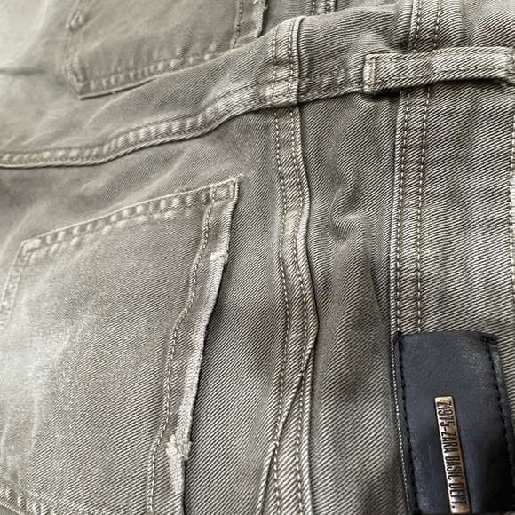 ZARA BASICS DENIM Skinny Olive Green Jeans 4 - Picture 5 of 8